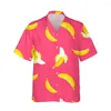 Chemises décontractées pour hommes Jumeast 3D personnalité banane fruit imprimé hommes chemise hawaïenne à manches courtes à la mode pour hommes lâche créatif streetwear