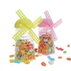 Cadeau cadeau 12pcs créatif moulin à vent en forme de boîte de bonbons en plastique conteneur transparent fournitures de mariage