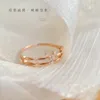 22101801 diamond double rings with side stones au750 18k rose gold butterfly adorable teenage girl birthday gift Women's Jewelry