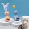 Cat Toys Tumbler Swing Toy For Cats Funny Scratching Ball Colorful Feather Sounding Kitten Interactive Chasing Accessories