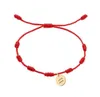 12 Zodiac Armband Strings flätade 7 Knutmynt Charmarmband för kvinnor Män Lucky Birthday Present smycken