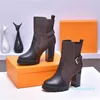 Designer Heel Boots Fashion Leather Women Autumn Winter Shoes Letters Letters