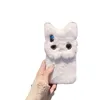 Étuis de téléphone en peluche chauds d'hiver Chats Fluffy Hard PC Cover Cat Cartoon Fur Fuzzy Étui de protection pour iPhone 14 13 12 Pro Max 7 8 Plus XS Cadeau de Noël