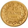 Francia 20 Francia 1843A Moneta decorativa placcata in oro Copia stampi in metallo prezzo di fabbrica di produzione