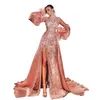 Sexig rosa kinesiska stil aftonklänningar spaghettiremsredskap sjöjungfru prom klänning skräddarsydd applikation spets formell festklänning