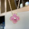 新しい100シルバーラグジュアリーデザイナーネックレス4Four Leaf Clover Pendantsネックレス