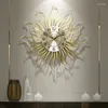 壁時計大型3D装飾時計壁時計モダンデザインゴールデンメタルラグジュアリーサイレントジャイアントオロロログアパレテの装飾