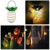 Solar LED ananas luce filo di ferro impermeabile esterno lampade da giardino sospese luci notturne natalizie cotyard decorazione del giardino