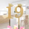 Festivo suprimentos de aniversário decoração de bolo de aniversário ouro pequeno coroa brilhante Coroa digital Inserir sobremesas de assadeira