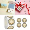 Papier Cadeau 500 Pc 1.5 '' Rond Flocon De Neige Autocollants De Noël Glitter Stripe Stickers Auto-Adhésif Pour Office School Holiday XMAS Party