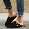 Chaussures habillées surdimensionnées Baotou pantoufles plates pour femmes 2021 nouvelle boucle talon moins chaussures paresseuses T221018