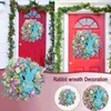 Flores decorativas Decoración de Pascua Guirnalda Coronas DIY Ladrón BuWith Orejas Dibujos animados Puerta de casa Adornos colgantes de pared 2022