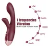 Itens de Beleza 18cm Coelho Vibradores Para Mulheres Estimulador de Clitóris Plugue Anal Vaginal Pinça de Mamilo Dildo Aquecido Feminino Masturbador Sexy Brinquedos Eróticos