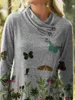 Kvinnors T-skjortor Feogor 2022 Produkt T-shirt Autumn och Winter Women's Pile Collar-knapptryckning L￥ng￤rmad toppkvinnor