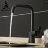 Kitchen Faucets Brass Sink Water Faucet 360 Rotate Swivel Mixer Single Holder Hole Black Tap 866121