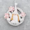 Dekoratif çiçekler çekici çelenk kolye yuvarlak melek ile kordon sahne düzeni sevimli Noel ağacı zanaat