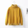 Pullover menina roupas de inverno Roupas sólidas Crianças de malha de roupas macias para meninas gola alta de 220914 de 220914