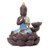 Lampy zapachowe Buddha Ceramiczny przepływ wsteczny Kadzidło Ganesha Lotus Flower Dym Wodospad Holder Uchwyt dekoracyjny dekoracje domu