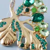 Ohrstecker Green Leaf Statement für Frauen Elegant Exquisite Party Luxus Kristall Modeschmuck HT261