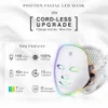 Dispositifs de soins du visage 7Colors LED Masque Pon Therapy Rajeunissement de la peau Anti-acné Enlèvement des rides Masque de soins de la peau Éclaircissant USB Charge 221017