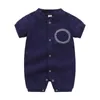 Rompers Kids Designer Bib 2 Piece Set Baby Boy Girl Summer Short-Sleeved Combed Cotton Clothes Top Quality Newborn Jumpsuits 0-24 Months F4GW#