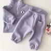 Baby Jungen Kleidung Sets Kinder Verdicken Sweatshirt Kinder Kleidung Mädchen Solide Baumwolle Langarm Pullover Tops Hose Anzüge 2 stücke 220815