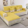 Chair Covers Plush Sofa Cover Fabric Non-slip Simple Breathable Corduroy Thickening Warm Living Room Protection Cushion