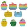 Fidget Toy Pencil Case Messenger Bag ananas Squeeze Push Bubble Sensory Squishy Stress Relief Shoulder Bags Autism behöver antistress Rainbow Toys ZM1018