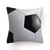 Kussen voetbal basketbal lederen print covers voetbal fans ontcotatieve kussens kussens case moderne mode sofa bank gooi