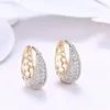 Orecchini a cerchio 3 colori Cerchi in oro Cubic Zirconia Geometric Gold-Color Big For Women Drop / Wholesale