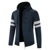 Men's Sweaters Male Autumn And Winter Zip Casual Stand Collar Long Sleeve Vacation Outdoor Knitted Wool Jacket Coat Belt