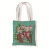 Sacs de rangement Joyeux Noël Imprimé Fourre-Tout Sac À Bandoulière Pour Femmes Shopping Père Noël Arbre Grand Voyage École Plage