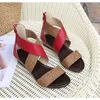 Sandalen mode dames gladiator vis mond hakken schoenen bohemian vlecht zomer buiten duurzame zool schattige luxe