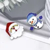 Bonhomme de neige mignon petit drôle émail broches broches pour femmes fille hommes cadeau de noël chemise décor broche broche métal Kawaii Badge