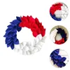 Couronne de fleurs décoratives, guirlande de fleurs patriotique de la journée américaine, drapeau de l'indépendance, fournitures de porte de fête de juillet, 4ème printemps américain