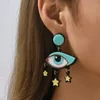 S3256 bijoux de mode exagéré balancent mauvais œil boucles d'oreilles pour les femmes yeux bleus étoile pendentif boucles d'oreilles