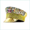 قبعات حافة بخيل نساء رينستون البيسبول قبعة Capply Sparkle Bling Denim Sun Hat Perforgan