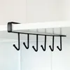 Hooks 6 Key Holder Hangende opbergrek keukenkast garderobe onder plank mok cup kast hanger home organisator