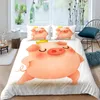 Bedding Sets Pig Duvet Capa Conjunto fofo King Size Zoo Quilt Happy Farm Animal Consold com fechamento de zíper para criança