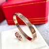 Modna miłośnik bransoletki śrub Bangles Designer biżuteria luksusowa biżuteria Womans Wedding Bangle Rose Gold Platinum Bransoletka dla kobiet B603