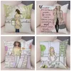 Pillow Simple Style Cute Cartoon Girl Cover Case 45 45cm Covers Decor Letter Super Soft Short Plush Pillows Pillowcase