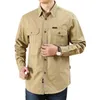 Spring Autumn Denim Men skjortor långärmad 100 bomull Camiseta Masculina Army Military Casual 220813