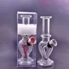 Wholesale Protable Glass water tobacco hand pipe smoking dab rig bong with metal dry herb bowl with Individual packing