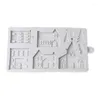 Festive Supplies 3D Christmas House Silicone Mold Fondant Cake Decorating Tools Chocolate Plaster Sugarcraft Baking Mould