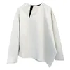 Women's Blouses 2022 Autumn Shirt Nordic Niche Designer Gloss Texture Asymmetrical Tops Slant Collar Women Blouse