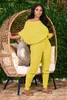 Kvinnors tvåbitar byxor Lemon Gina Kvinnor Ribbade 2 -stycken Set Outfits Autumn Fall Batwing Sleeve Sweater and Matching Street Tracksuit