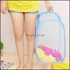 Storage Baskets Laundry Basket Bag Foldable Pop Up Washing Clothes Hamper Mesh Storage Childrens Toys Shoes Sundries Drop Delivery 2 Dh3Tw