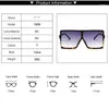 Sunglasses Plastic Oversized Women Square Brand Designer Big Frame For Female UV400 Sun Glasses Oculos Masculino