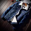 Herenjacks groothandel plus maat 6xl trendy warme fleece dikke denim winter mode heren Jean jas uit het kader mannelijke cowboy 230203