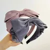 Mode femmes bandeau Double nœud papillon bandeau couleur unie Turban adulte automne accessoires de cheveux